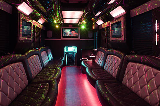 Laser lights in a bus