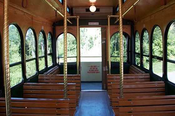 Trolley bus interior